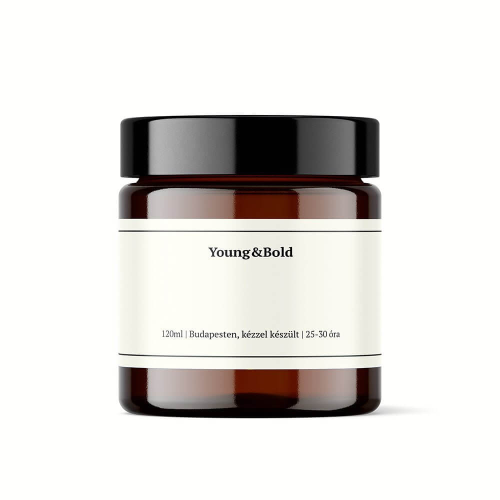 Egyedi Szójaviasz illatgyertya - 120ml / világos - Young&Bold - szójagyertya