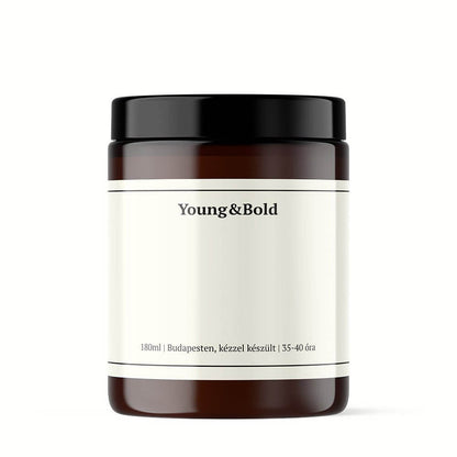 Egyedi Szójaviasz illatgyertya - 180ml / világos - Young&Bold - szójagyertya